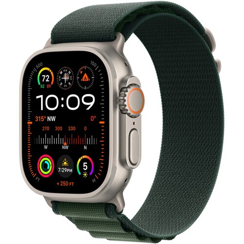 Pasek do Apple Watch (44/45/46/49mm) M Ciemnozielony (Tytan naturalny)