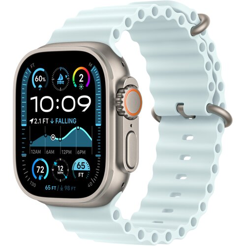 Pasek do Apple Watch (44/45/46/49mm) Mroźny błękit (Tytan naturalny)
