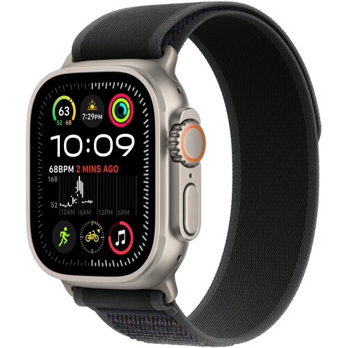 Pasek do Apple Watch (44/45/46/49mm) M/L Czarny (Tytan naturalny)