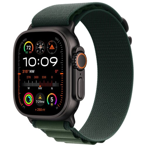 Pasek do Apple Watch (44/45/46/49mm) M Ciemnozielony (Tytan czarny)