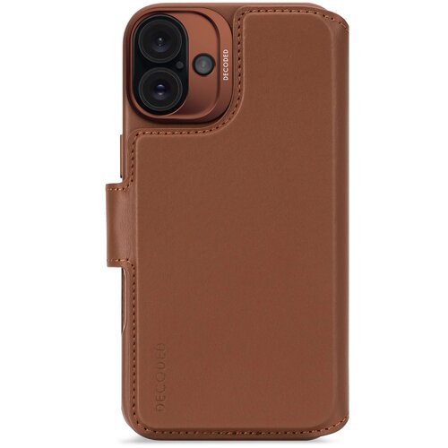 Etui DECODED Leather Detachable Wallet MagSafe do Apple iPhone 16 Brązowy