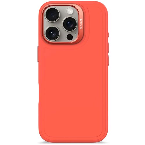 Etui DECODED Silicone Stacks MagSafe do Apple iPhone 16 Pro Pomarańczowy
