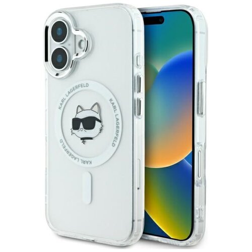 Etui KARL LAGERFELD IML Metal Choupette Head MagSafe do Apple iPhone 16 Biały