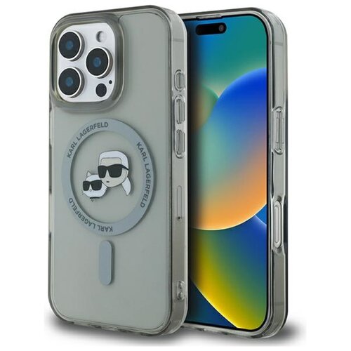 Etui KARL LAGERFELD IML Metal Karl&Choupette Head MagSafe do Apple iPhone 16 Pro Max Czarny