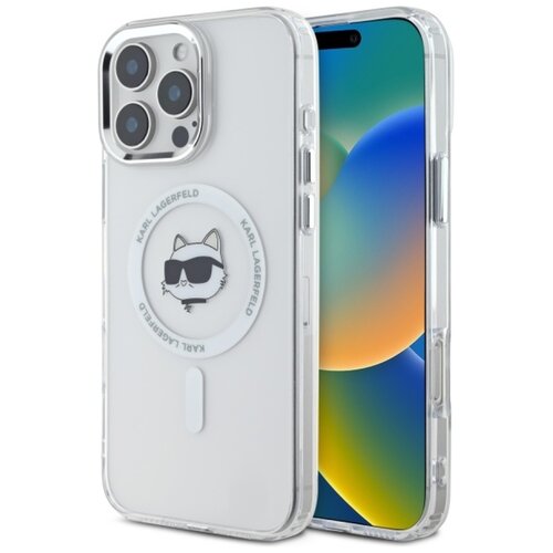 Etui KARL LAGERFELD IML Metal Choupette Head MagSafe do Apple iPhone 16 Pro Max Biały