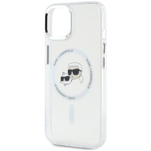 Etui KARL LAGERFELD IML Metal Karl & Choupette Head MagSafe do Apple iPhone 14 Pro Biały