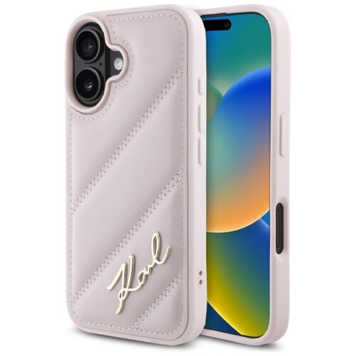 Etui KARL LAGERFELD Quilted Signature do Apple iPhone 16 Różowy