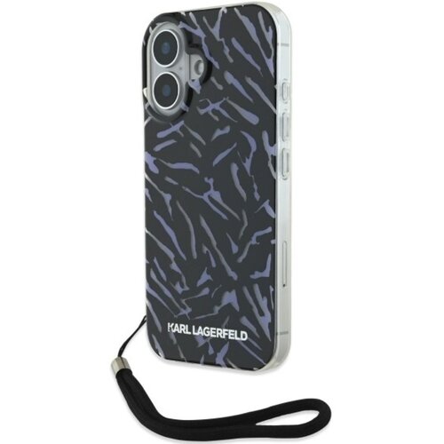 Etui KARL LAGERFELD Zebra with Cord do Apple iPhone 16 Plus Fioletowy