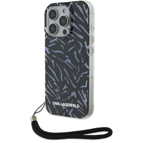 Etui KARL LAGERFELD Zebra with Cord do Apple iPhone 16 Pro Max Fioletowy