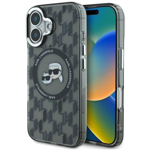 Etui KARL LAGERFELD IML Monogram Karl&Choupette Head MagSafe do Apple iPhone 16