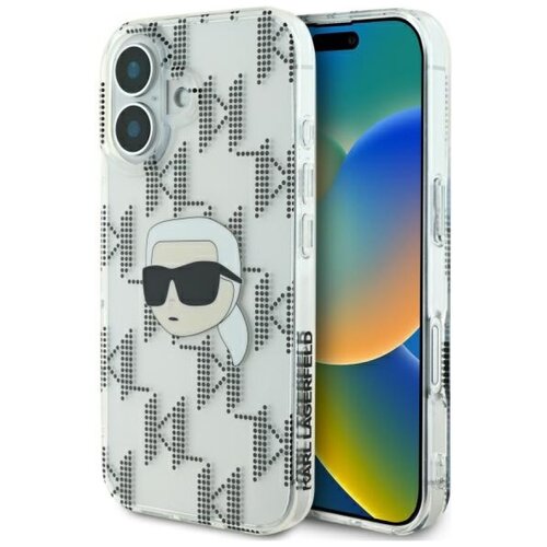 Etui KARL LAGERFELD IML Karl Head Electroplated do Apple iPhone 16 Przezroczysty
