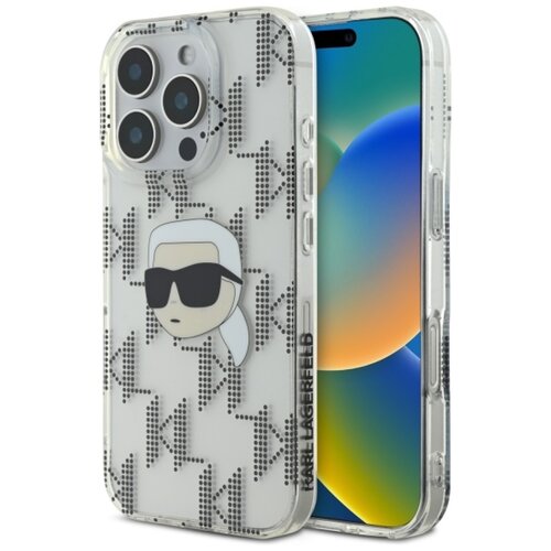 Etui KARL LAGERFELD IML Karl Head Electroplated do Apple iPhone 16 Pro Przezroczysty