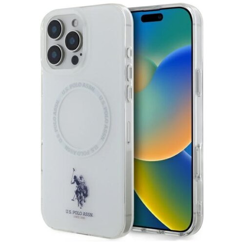 Etui US POLO ASSN IML Ring MagSafe do Apple iPhone 16 Pro Max Biały
