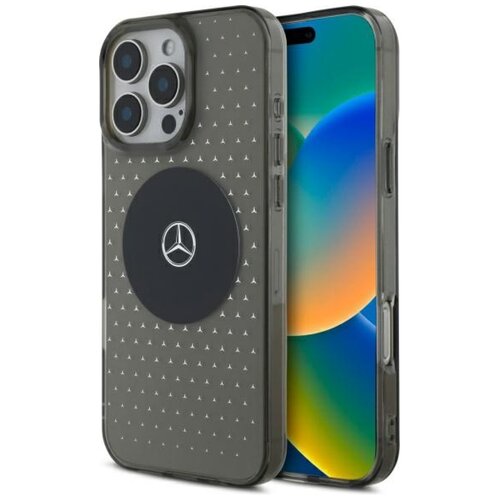 Etui MERCEDES MB Case Star Pattern do Apple iPhone 16 Pro Czarny