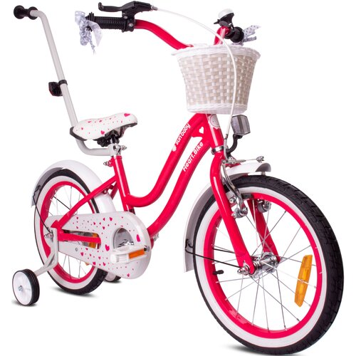 Rower dziecięcy SUN BABY Heart Bike 16 cali dla dziewczynki Malinowy