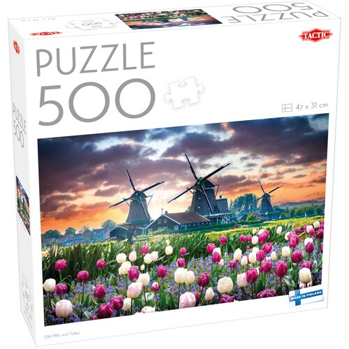 Puzzle TACTIC Lovers Old Mills and Tulips 56652 (500 elementów)