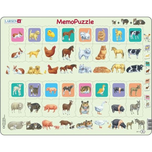 Układanka LARSEN Maxi Memo Puzzle Matka i dziecko Zwierzęta LA-GP11 (32 elementy)