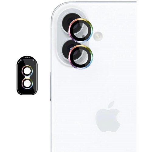 Nakładka na obiektyw 3MK Lens Protection Pro do Apple iPhone 16/16 Plus Tęczowy