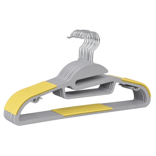 Wieszak na ubrania GOCKOWIAK Flexi Szaro-żółty (10 sztuk)