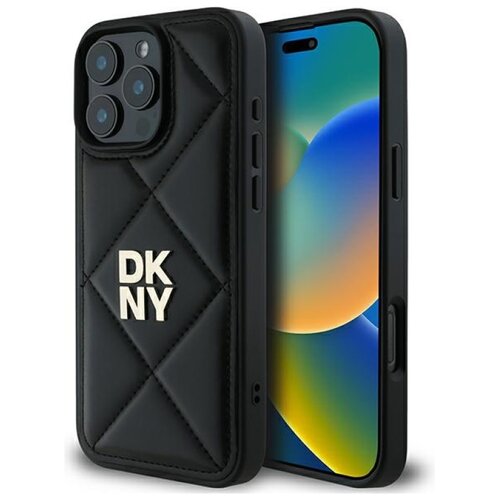 Etui DKNY Quilted Stack Logo do Apple iPhone 16 Pro Max Czarny