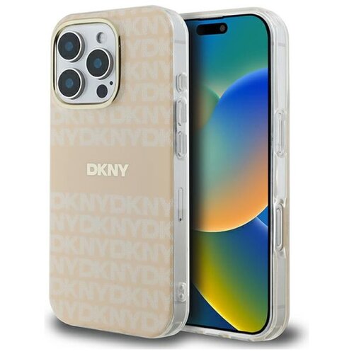 Etui DKNY Repeat Texture Pattern With Stripe do Apple iPhone 16 Pro Różowy