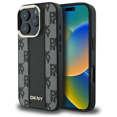 Etui DKNY Checkered Pattern MagSafe do Apple iPhone 16 Pro Czarny