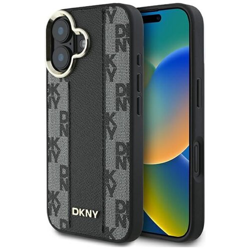 Etui DKNY Checkered Pattern MagSafe do Apple iPhone 16 Czarny