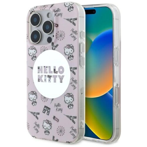 Etui HELLO KITTY IML All Over Paris MagSafe do Apple iPhone 16 Pro Max Różowy