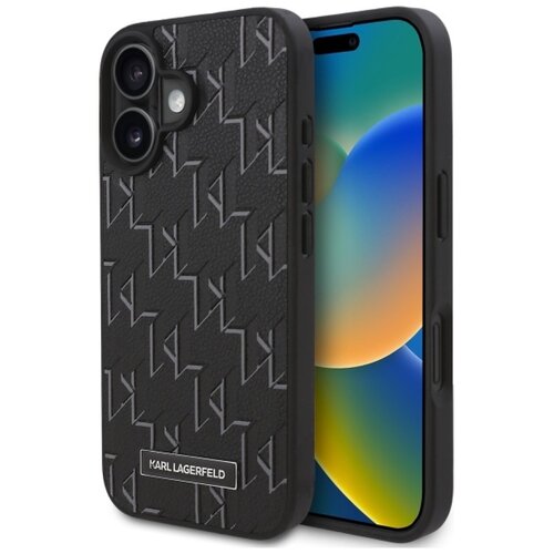 Etui KARL LAGERFELD Hot Stamp Magsafe do Apple iPhone 16 Plus Czarny