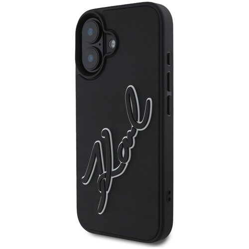 Etui KARL LAGERFELD 3D Rubber Signature do Apple iPhone 16 Czarny