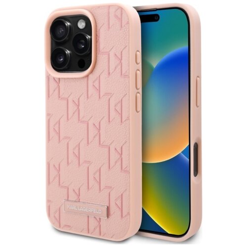 Etui KARL LAGERFELD Hot Stamp MagSafe do Apple iPhone 16 Pro Max Różowy