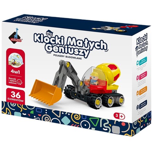 Klocki plastikowe ASKATO Klocki małych geniuszy 4w1 125244