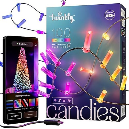 Lampki choinkowe TWINKLY TWKC100RGB-T Świeca 6 m Wi-Fi/Bluetooth