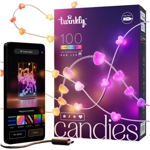 Lampki choinkowe TWINKLY TWKH100RGB-T Serca 6 m Wi-Fi/Bluetooth