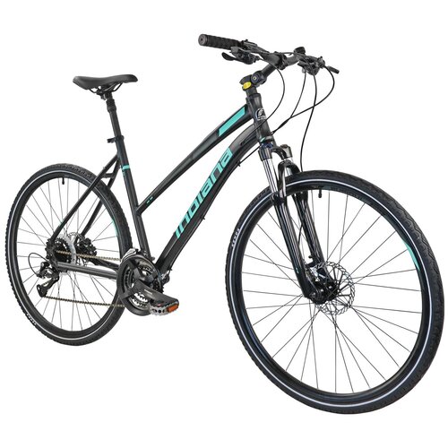 Rower crossowy INDIANA X-Cross 3.0 D21 damski Czarno-turkusowy