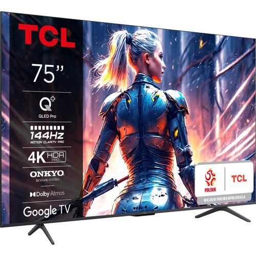 Telewizor TCL 75C75B 75" QLED 4K 144Hz Google TV Dolby Atmos Dolby Vision HDMI 2.1