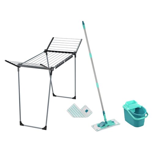 Suszarka na pranie LEIFHEIT Pegasus Black Diamond + Zestaw z mopem LEIFHEIT PowerClean M 55515 + Wkład Micro Duo