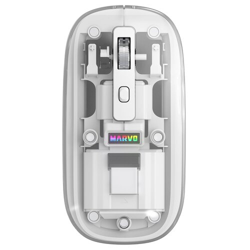 Mysz MARVO Prism B10 Biało-przezroczysty