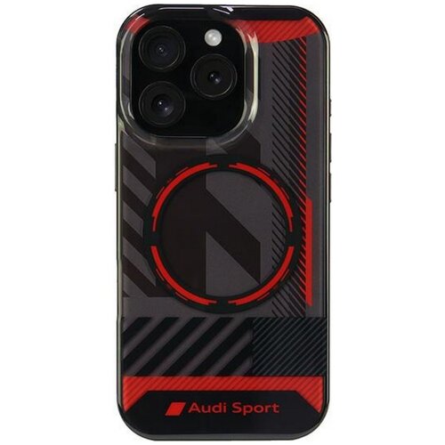 Etui AUDI IML Sport MagSafe do Apple iPhone 16 Pro Czarno-czerwony