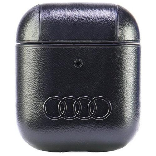 Etui na słuchawki AUDI Leather Big Logo do Apple AirPods 1/2 gen Czarny