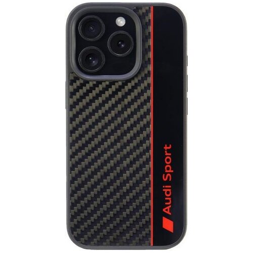 Etui AUDI Carbon Fiber Stripe do Apple iPhone 16 Pro Czarny