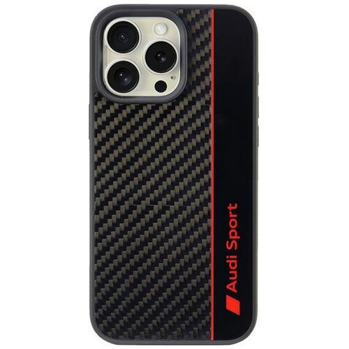 Etui AUDI Carbon Fiber Stripe do Apple iPhone 16 Pro Max Czarny