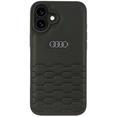 Etui AUDI Synthetic Leather do Apple iPhone 16 Plus Czarny