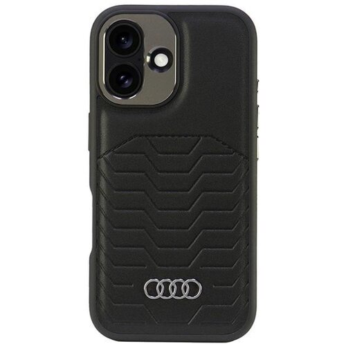 Etui AUDI Synthetic Leather MagSafe do Apple iPhone 16 Czarny