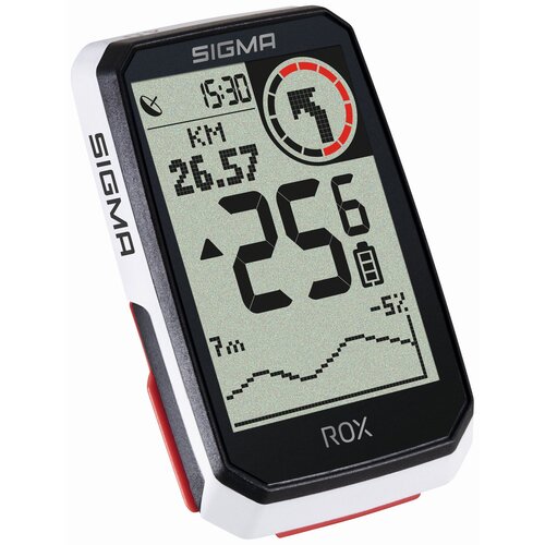 Licznik rowerowy SIGMA Rox 4.0 HR Set Biały Podświetlany