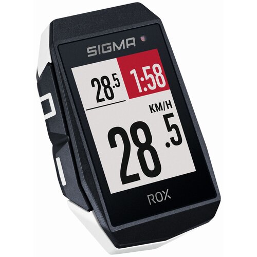 Licznik rowerowy SIGMA Rox 11.1 Evo HR Set Biały Podświetlany
