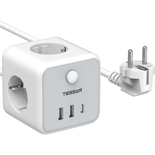 Listwa zasilająca TESSAN TS-301-C-GR