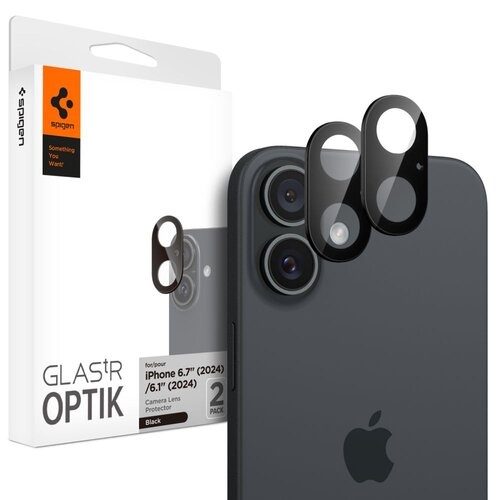 Nakładka na obiektyw SPIGEN Optik Glas.Tr do Apple iPhone 16/16 Plus Czarny 2szt.