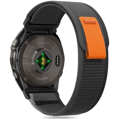 Pasek TECH-PROTECT Nylon do Garmin Fenix 5X/5X Plus/6X/6X Pro/7X/8 (51 mm) Czarno-pomarańczowy