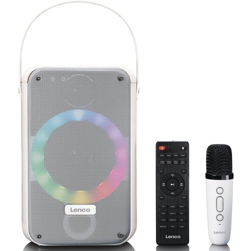 Power audio LENCO BTC-060WH Mikrofon Karaoke Biały